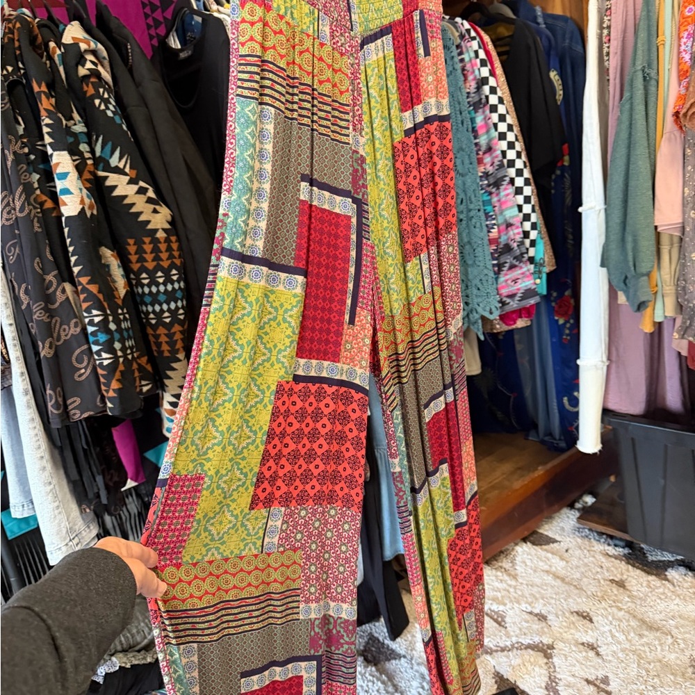 Patchwork Wide-Leg Pants NWT - image 2